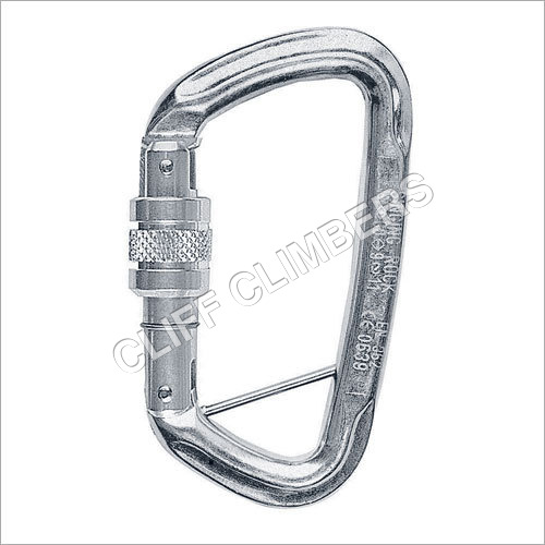 CARABINER D BAR SCREW GATE SINGING ROCK - Aluminum Alloy Silver 76g | Lightweight Screwgate 30kN Minor Axis 9kN Major Axis