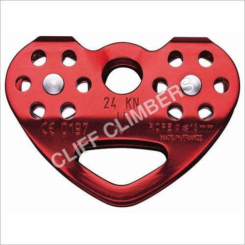 Tandem Pulley Petzl - Aluminum, 21 mm Sheave, Red, 13 mm Rope | 24 kN Breaking Strength, 71% Efficiency, CE EN 12278 UIAA Certified