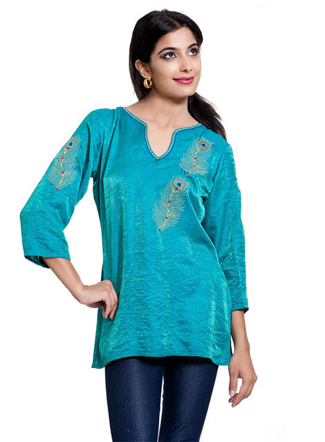 Embroidered Silk Kurti