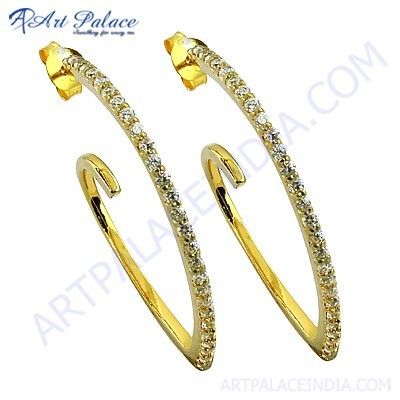 Wholesale Various Style CZ Gold Plated Silver Earrings