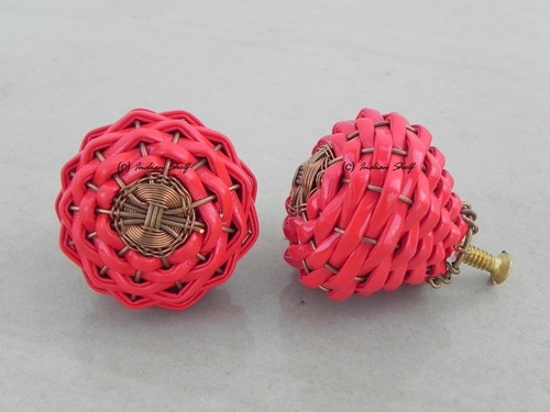 Red Rexine Wire Knobs