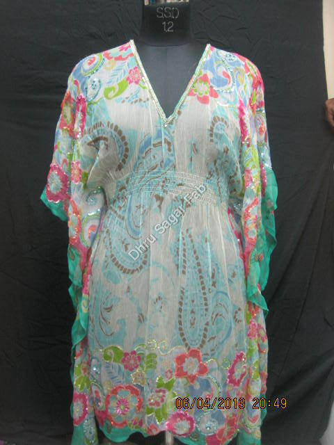 Polyester Chiffon Print - Multi Color, Printed Texture | Quick Dry, Washable Fabric for Garment Use