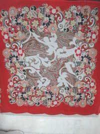 Polyester Chiffon Scarf Fabric - Printed Chiffon, Red And White Color Palette | Quick Dry, Washable, High Tearing Strength, Alluring Design Patterns