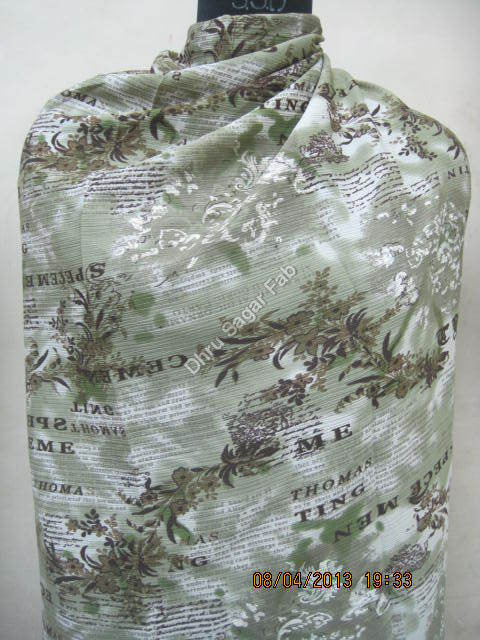 Washable Polyester Orange Ciffon Print