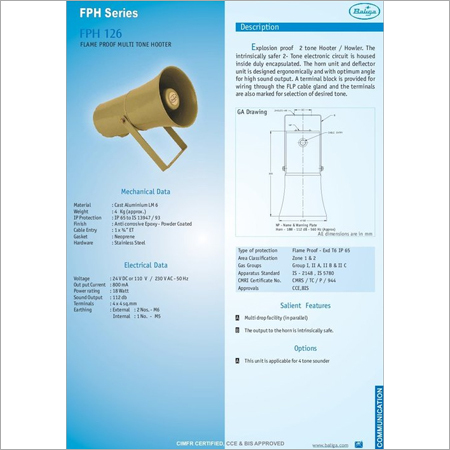 Flame Proof Multi Tone Hooter