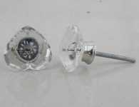 Clear Glass Heart Knob