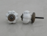 White Medium Melon Knob