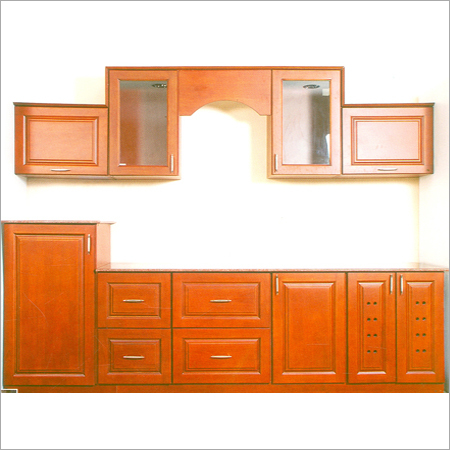 Modular Wooden Kitchen - Solid Wood Sliding Door | Modern Design Durable Indian Style