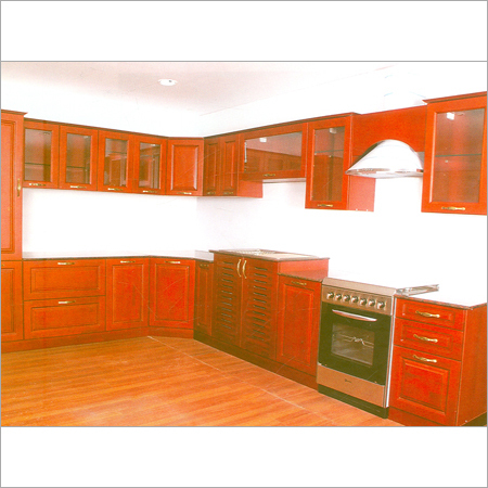 Trendy Modular Kitchen - Solid Wood, Folding Door Design | Modern Appearance, Durable Build in Indian Style