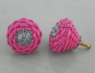 Pink Rexine Wire Knob