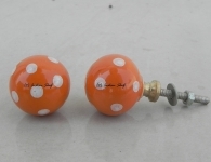 White Polka Dot Knob