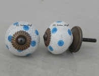 Sky Blue Dot Crackle Knob