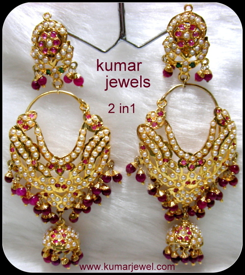 RUBY AND PEARL EARRING