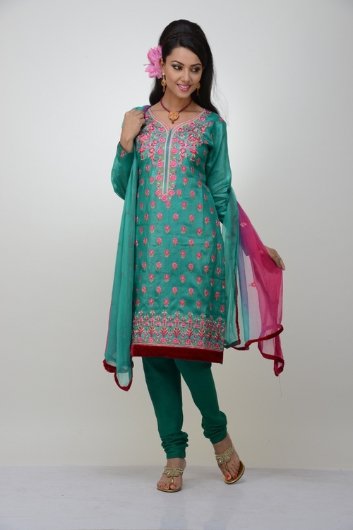 Designer Suits - Silk, 44 Inches, Teal | Hand Embroidery, Slim Fit, Elegant Design, Comfortable, Durable Material