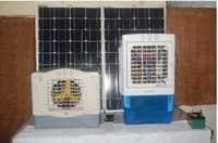 Solar Cooler - Plastic Body, 12/15 Inches Size | 12v Dc Supply, 60w Mono Solar Panel, Remote Control, Wind Speed Adjustments, Eco-friendly Cooling