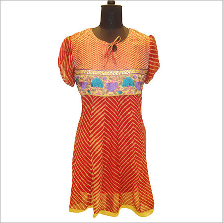 Maroon Georgette Designer Laheria Kurti