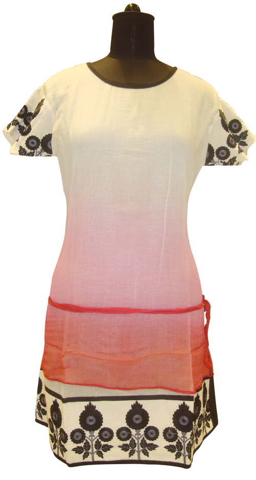 Designer multi color cotton kurti resham work