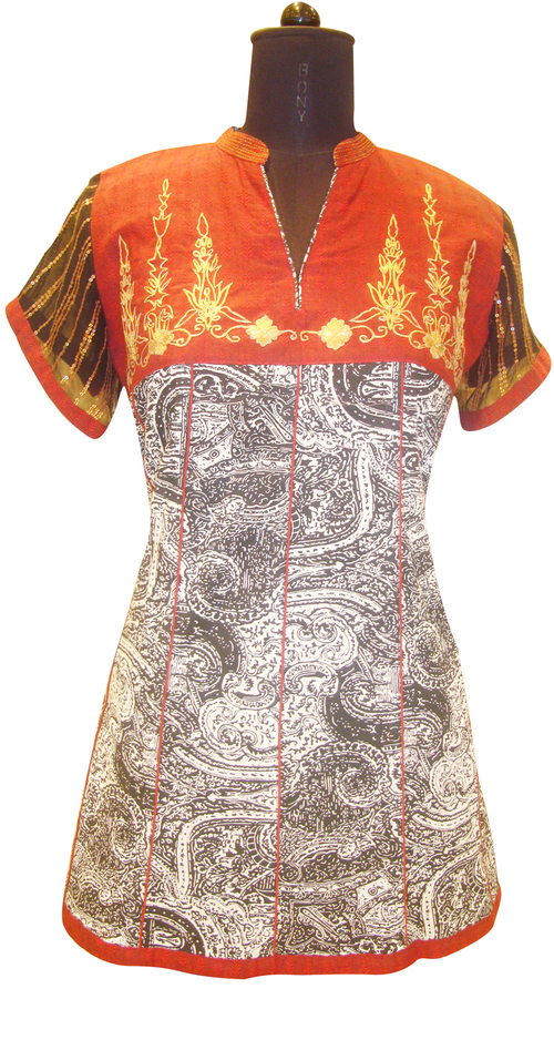 Multi Color designer cotton kurti Dori sequins work