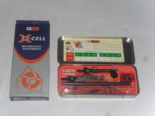 Steel X- Cell Mathematical Instruments Box