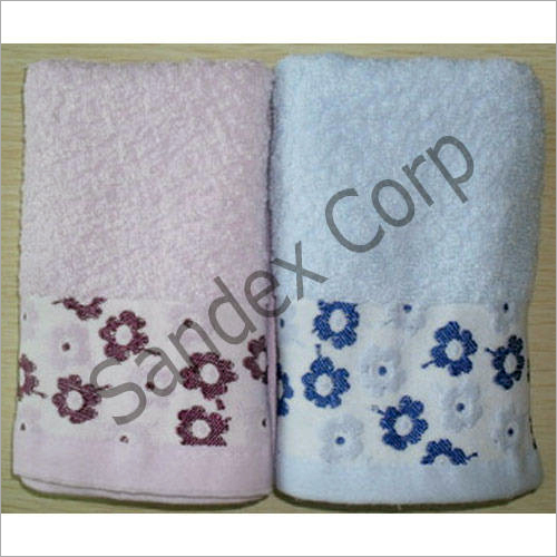 Embroidery Bath Towel - Cotton, 70x140cm, Pink & Light Blue | Soft, Absorbent, Durable, Embroidered Flowers