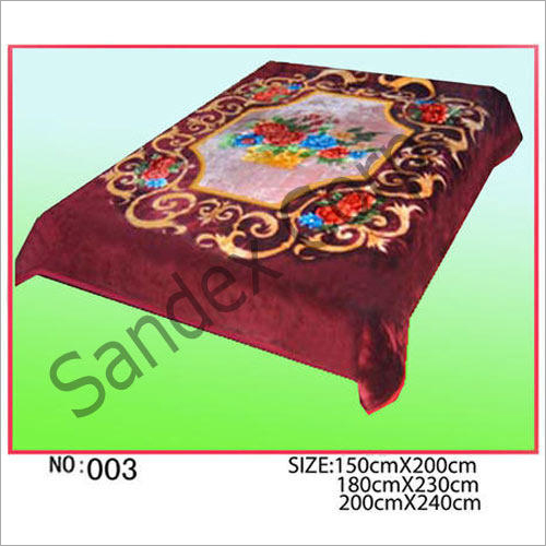 Soft Polyester Mink Blanket - Polyester, 200x240cm, Burgundy | Soft, Cozy, Warm, Durable, Elegant, Floral Design