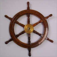 Nautical Ship Wheel - Brass & Wood, 9/16/18 Inches Diameter | Elegant Design, Unique Style, Lightweight, Perfect Finish, Eye-catching Look