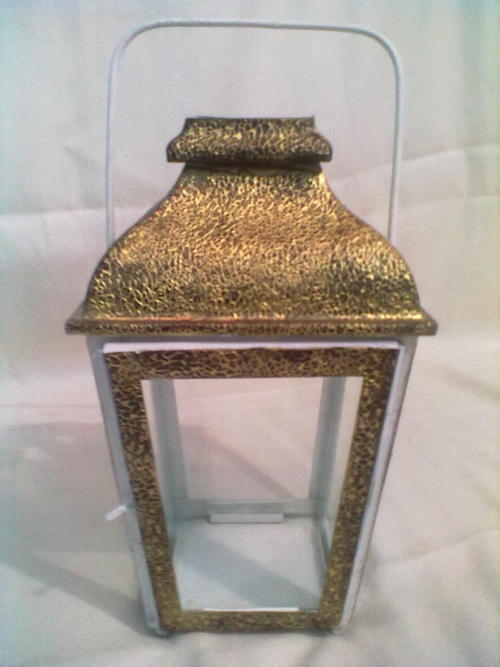 Golden resin design lantern 