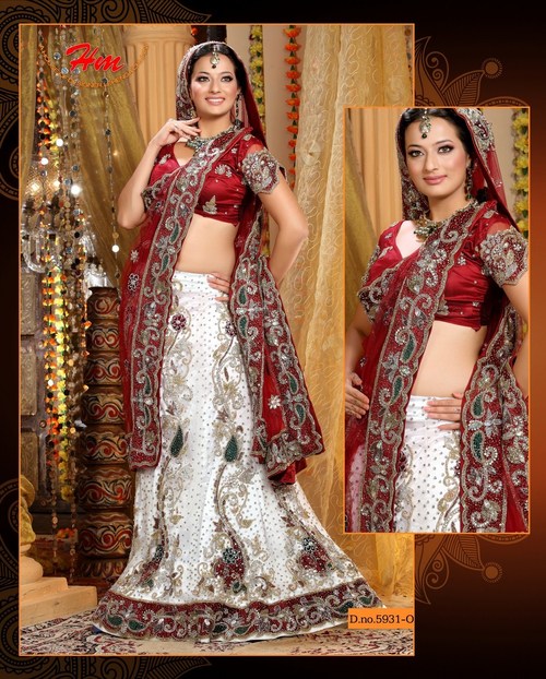 Lehenga for Wedding - Silk, 54 Inches, Red | Elegant Design, Hand Embroidery, Customizable Fit