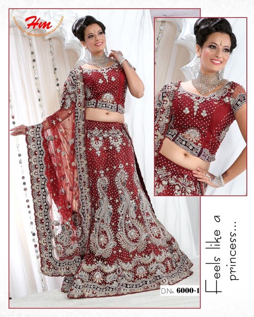 Lehenga Choli - Silk Blend, 54 Inches, Maroon | Handcrafted Embroidery, Intricate Design, Skin Friendly, Colorfast, Low Shrinkage, Mirror & Zari Work