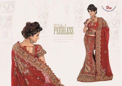 Indian Wedding Lehenga Choli - Silk Blend, 54 Inches, Red | Handcrafted Embroidery, Elegant Design, Customizable Size