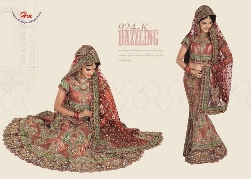 Wedding Lengha Choli for Brides - Silk, Customizable Size, Red | Handcrafted Embroidery, Elegant Design, Comfortable Wear