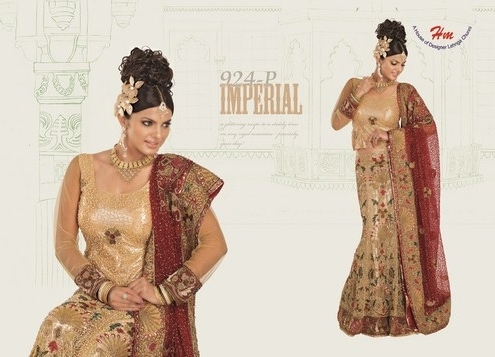 Designer Wedding Lehenga - Silk Blend, 55 Inches, Gold | Zardozi Embroidery, Fishtail Style, Customizable Size