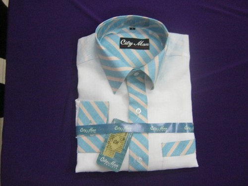 Ramie blue casual shirts