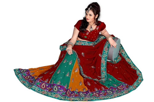 Bridal Wedding Saris Collection - Silk, Variable Dimensions, Maroon | Elegant Design, Intricate Embroidery, Wedding-ready