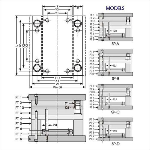 Side Gate System Mould Bases Diagram