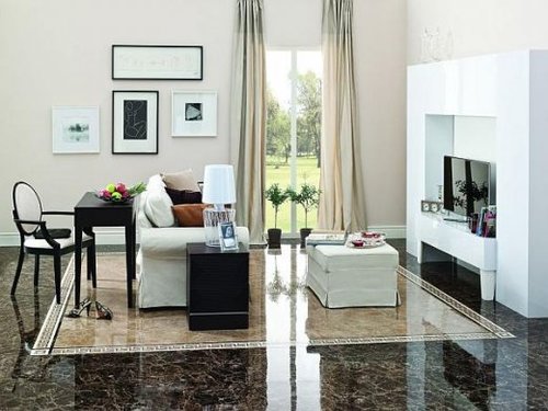 Polished Granite Office Floor