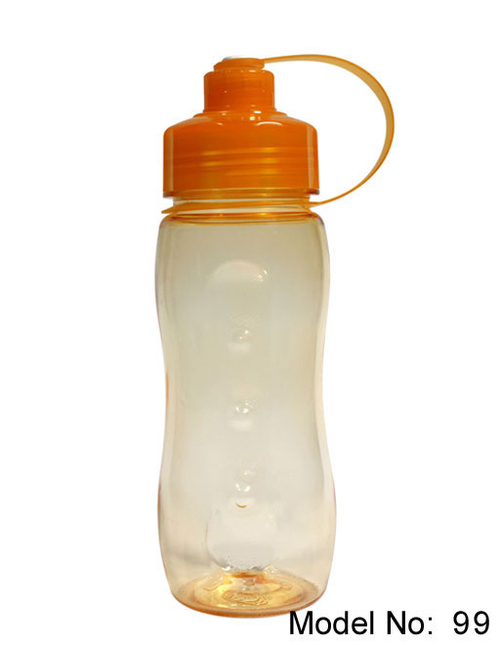 Sports Water Bottle - Plastic, 500 ml, Orange | Leak Proof, Screw Cap, Unbreakable, Carry Belt