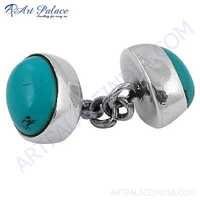 Fabulous Turquoise Gemstone Silver Cufflinks 