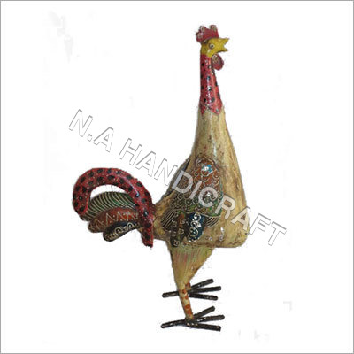Iron Cock Statue - Iron, 12 Inches, Red | Attractive Design, Elegant Look, Durable, Painted Finish