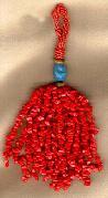 Tassels - Coral & Thread, 3x1 Inches, Red with Turquoise Beads | Adds Style, Durable Material, Easy to Attach, Elegant Design, Versatile Use