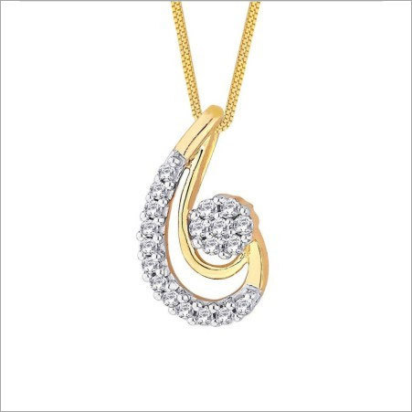ASMI Diamond Pendant ADP00683 - 18 KT Gold 15.32 mm Height 0.16 Ct Diamonds | Elegant Design Sparkling Diamonds Luxury Look