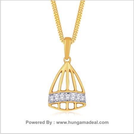 DIYA Diamond Pendant YDP00501 - 18KT Yellow Gold, 12x8 mm, 0.08 Ct SI-JK Diamonds | Elegant Design, Prong Setting