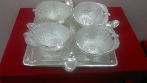 Silver Ice Cream Set