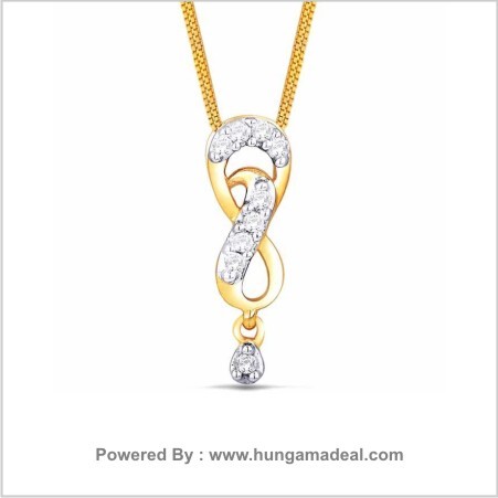 SANGINI DIAMOND PENDANT IDP00288 - 18KT Yellow Gold, 18.65x6.05 mm, 0.12 Ct Diamond, SI-GH Quality | Elegant Design, Diamond Accent, Fine Craftsmanship