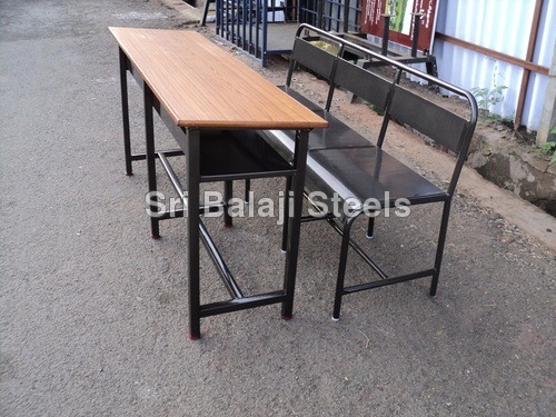 Wood & Steel Desk Bench