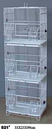 Birds Cage 521 - Metal Wire, 33x23x99cm, White | Spacious Multi-tiered, Multiple Doors, Removable Trays