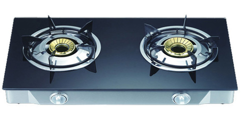 2 Burner Black Gas Stove