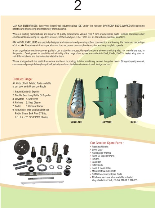 Oil Expeller Spares - Steel, Varied Sizes , Corrosion Resistant, Durable, Easy Installation, High Precision, Seamless Finish, 1 Year Warranty
