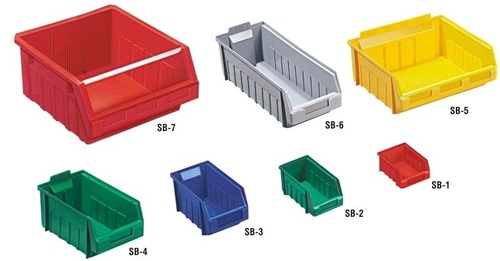 Supra Bins - Polypropylene Copolymer, Multicolor Red/White/Yellow/Green, Heavy Duty Reinforced Base with Identification Card Holders - Rugged and Chemical Resistant for Diverse Industry Use