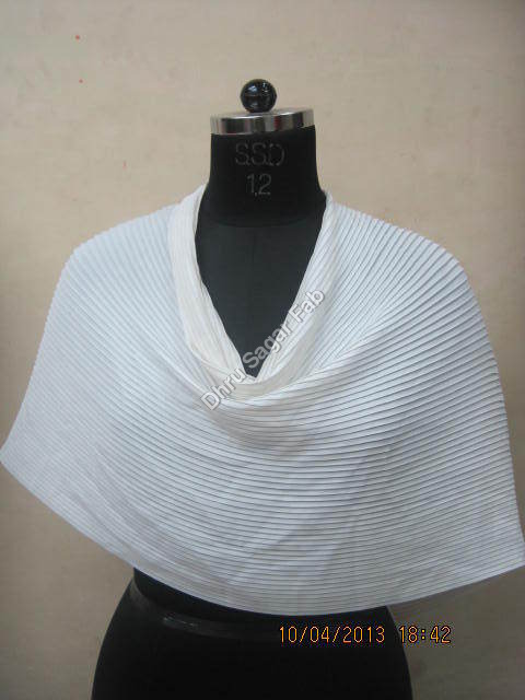 Quick Dry Polyester Bright Crape Dyed Pleated Fabrics